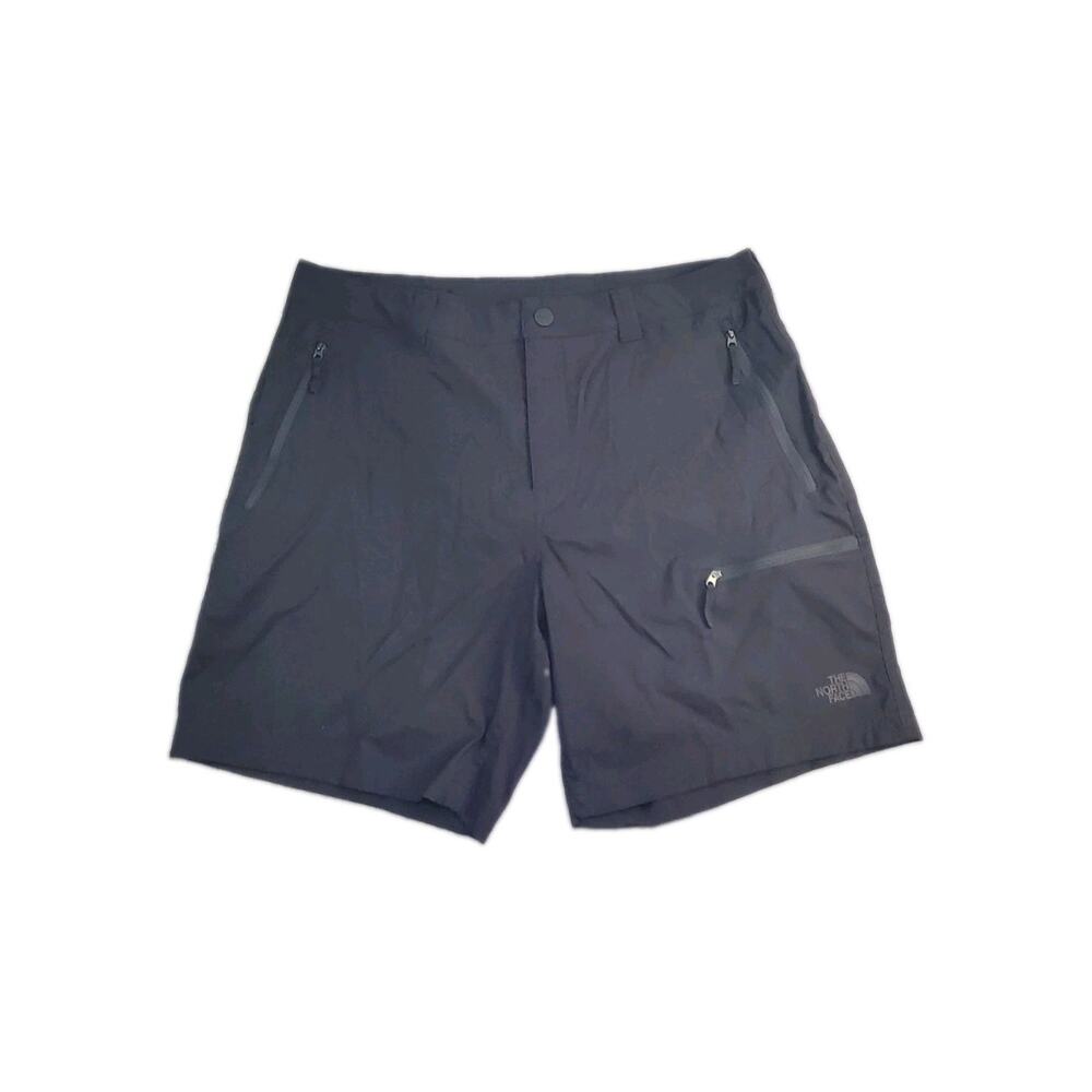 The North Face Sz 36 Packable Shorts Mens Black Logo Stretch Drawstring C24-5
